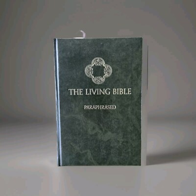 The Living Bible TYNDALE Paraphrased Green Padded Hardcover 1973 Vintage Book -image