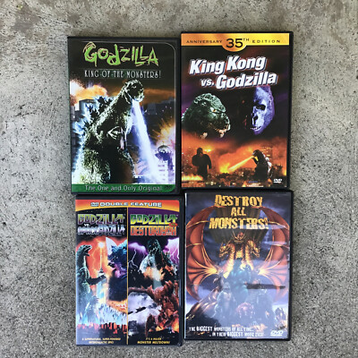 Lot of 4 Godzilla Movies DVD Destroy All Monsters King Kong King of Monsters-image