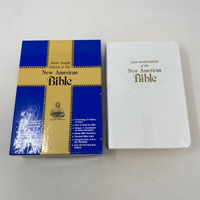 St. Joseph Edition New American Catholic Bible Medium Size White With Box-image