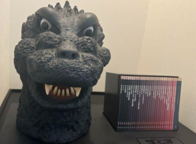 GODZILLA Head Figure Limited 30 DVD set Final BOX w/Display pedestal Used-image