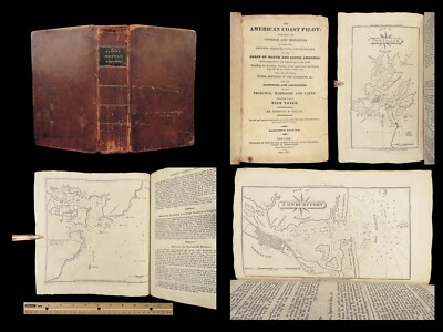 1827 American Coast Pilot by Blunt MAPS Nautical Guide Navigation Lighthouses Ha-image
