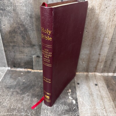 1998 NASB Ultra Thin Reference Bible Burgundy Bonded Leather Red Letter-image