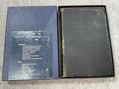 Oxford Holy Bible Concordance Scofield Reference Edition Leather 1945 w Box 183x-image