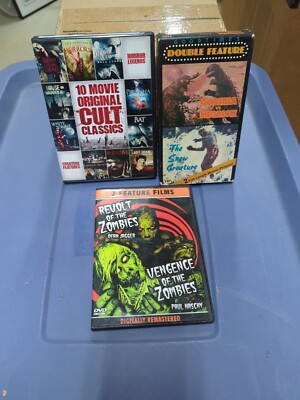 Vintage Horror Movie Lot Godzilla, Zombies & Ghosts!!! DVD & VHS AV-image