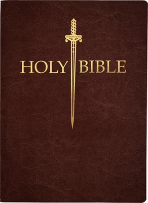 KJV Sword Bible, Large Print, Dark Mahogany Genuine Leather, Thumb Index: (Red L-image