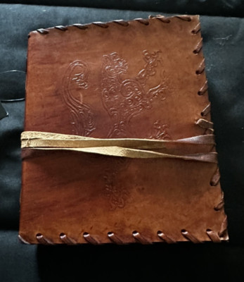 Leather Journal, Travel Book, Handmade Notebook,  Lion Embossed Cover- England-image