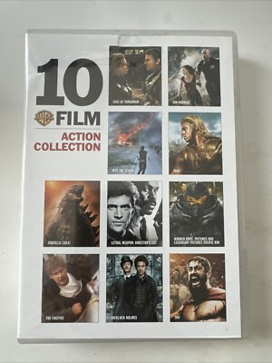 Warner Brothers 10-Film Action Collection (DVD) Lethal Weapon Troy 300 Godzilla-image