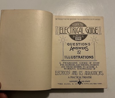 HAWKINS ELECTRICAL GUIDE NO. 7 Q & A & Illustrations 1917 Theo Auden & Co-image