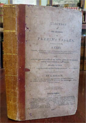 Perrin's Fables 100 French Stories 1832 leather school book reading primer-image