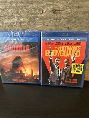 The Hitman's Bodyguard Blu-Ray Ryan Reynolds and Godzilla new sealed lot-image
