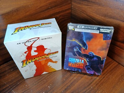 Indiana Jones + Godzilla v Kong Steelbooks (4K Blu-ray-No Digital)-Free Box S&H!-image