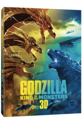 [DAMAGED] Godzilla King Of The Monsters BLU-RAY 2D & 3D w/ Slipcover & Cards-image