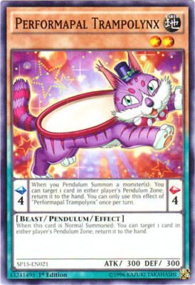 3 x Performapal Trampolynx - SP15-EN021 - Common - 1st Edition Near Mint, Englis-image