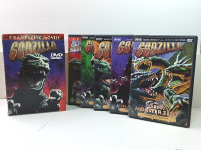 Godzilla - 5 Rampaging Movies DVD 1999 5 Disc Box Set / Rare -image
