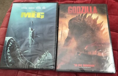 The Meg (DVD, 2018) Godzilla (DVD, 2014) Guys Movie Night 2 Movies-image