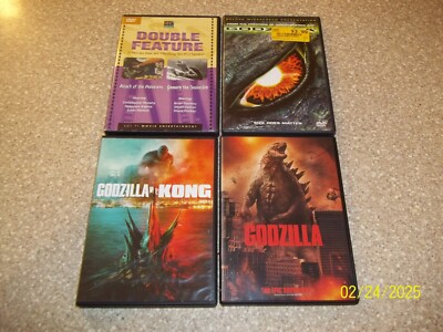 4 DVDs Godzilla 1998 2014 Gamera the Invincible 1969 Attack of the Monsters 1966-image