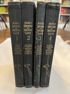 Audel's Carpenters and Builders Guide Books Set  - 1923 - Volumes 1 - 4 Leather-image