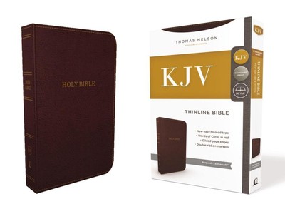 KJV Holy Bible: Thinline, Burgundy Leathersoft, Red Letter, Comfort Print: King -image