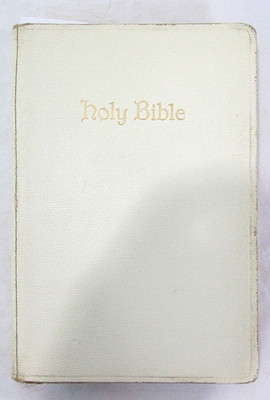 Holy Bible Old and New Testaments King James Version White Leather AJ Holman Co-image