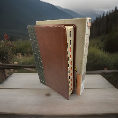 BIBLIA DE ESTUDIO SCOFIELD PIEL  CAFE CON VERDE REINA VALERA 1960 CON INDICE-image