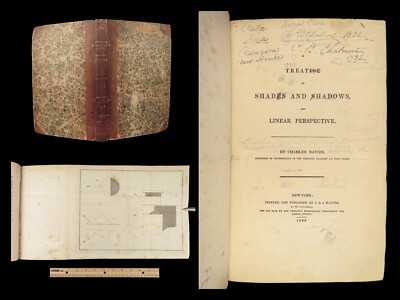1832 Architecture 1ed  Perspective Charles Davies MATH Pyramids PROVENANCE-image