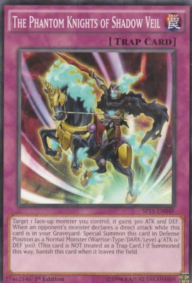 YUGIOH SHATTERFOIL CARD THE PHANTOM KNIGHTS OF SHADOW VEIL SP15-EN048 1ST ED.-image