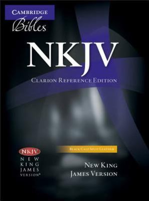 NKJV Clarion Reference Bible, Black Calf Split Leather, NK484:X, ,-image