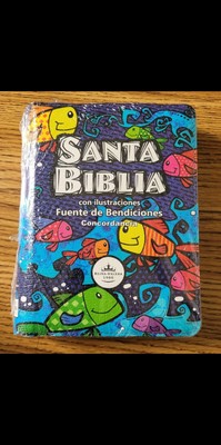 Biblia Para Niños RVR.1960 Con Ilustraciones Fuente De Bendiciones Azul  Indice -image