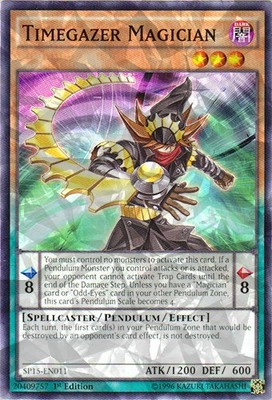 Timegazer Magician - SP15-EN011 - Shatterfoil - 1st Edition Lightly Played Star -image