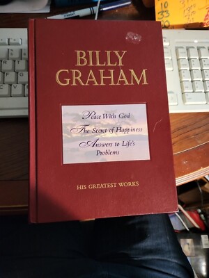 Billy Graham Hardcover Book with Gold Gilt Edging His Greatest Works Religious-image