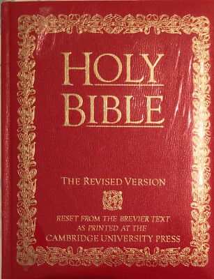 Holy Bible 1981 Printed Cambridge University Press Octopus Leather Bound Volume-image