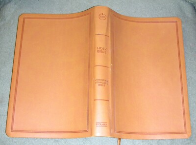 HOLY BIBLE Tan Touch Faux-Leather ~  Holman 2018 ~ Christian Standard Bible-image