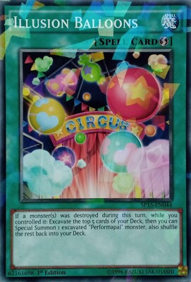 SP15-EN044 ILLUSION BALLOONS SHATTERFOIL RARE 1ST EDITION YuGiOh CARD-image