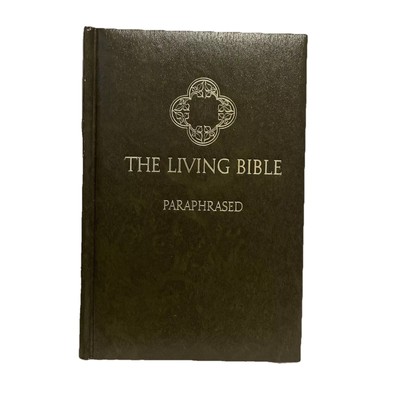 Tyndale The Living Bible Paraphrased Green Padded Hardcover 1971 Vintage Book-image