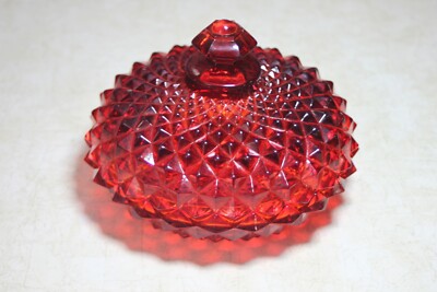 Westmoreland Glass Red English Hobnail 6 1/2
