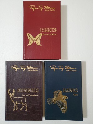 Lot of 3 Easton Press Roger Tory Peterson Field Guides INSECTS, MAMMALS, HAWKS-image