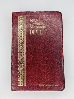 1977 NASB Bible Personal Study Text Edition Maroon Leather Nelson Red Letter-image