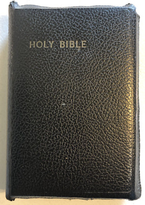 Holy Bible KJV World Publishing Leather Zipper Vtg Illustrated Self Pronouncing-image