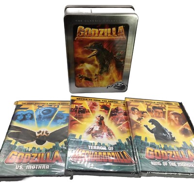 Godzilla 3 DVD Classic Collection Tin Box All Three DVD SEALED!-image