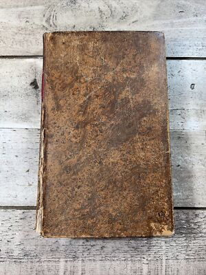 1833 Antique Leather Textbook Book 
