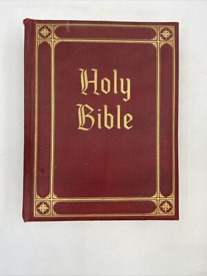 Holy Bible Guiding Light Edition KJV 1960 Red, Gold Gilt Family Bible-image