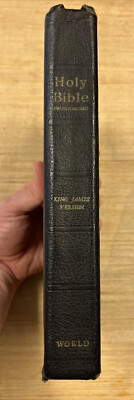 Holy Bible, King James Version, World Publication, Black Leather *CLEAN TEXT!-image
