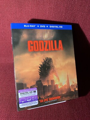 GODZILLA Blu-Ray + DVD + Digital 2014 W/ Slipcover FREE SHIPPING-image