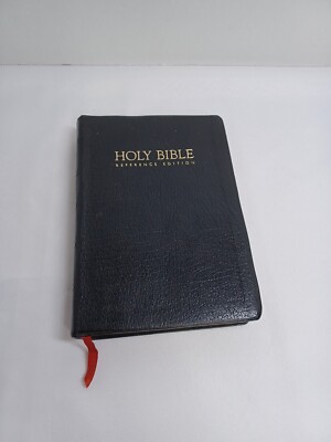 Holy Bible Reference Edition KJV Nelson Black Leather Words Of Christ In Red