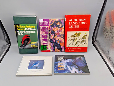Audubon Nature Field Guides Lot of 5 Vintage Books Birds Rocks Minerals Shells-image