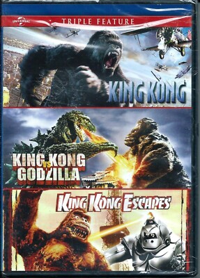 KING KONG & GODZILLA TRIPLE FEATURE  on DVD  - Brand New Sealed-image