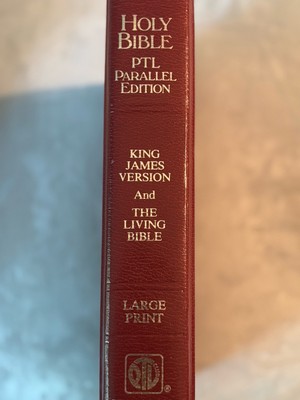 PTL Parallel Edition Holy Bible~ KJV & Living Bible (1983, Bonded Leather) VG-image