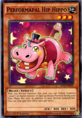 Performapal Hip Hippo (Shatterfoil)  SP15-EN015 Yu-Gi-Oh! Light Play 1st Edition-image
