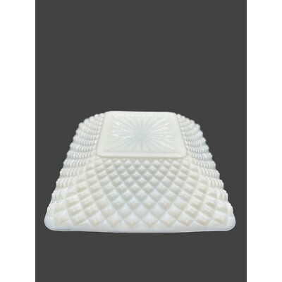 Vintage Westmorland Milk Glass English Hobnail Square Ashtray 1950's-image