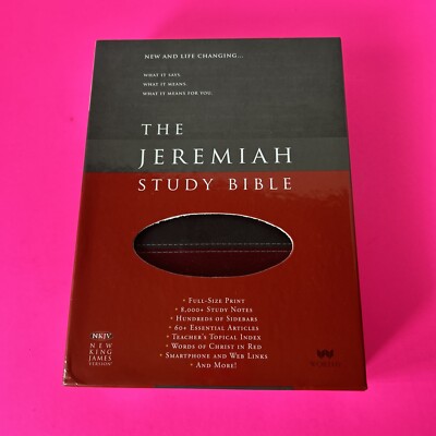 The Jeremiah Study Bible, NKJV Charcoal/Burgundy LeatherLuxe w/Thumb Index-image